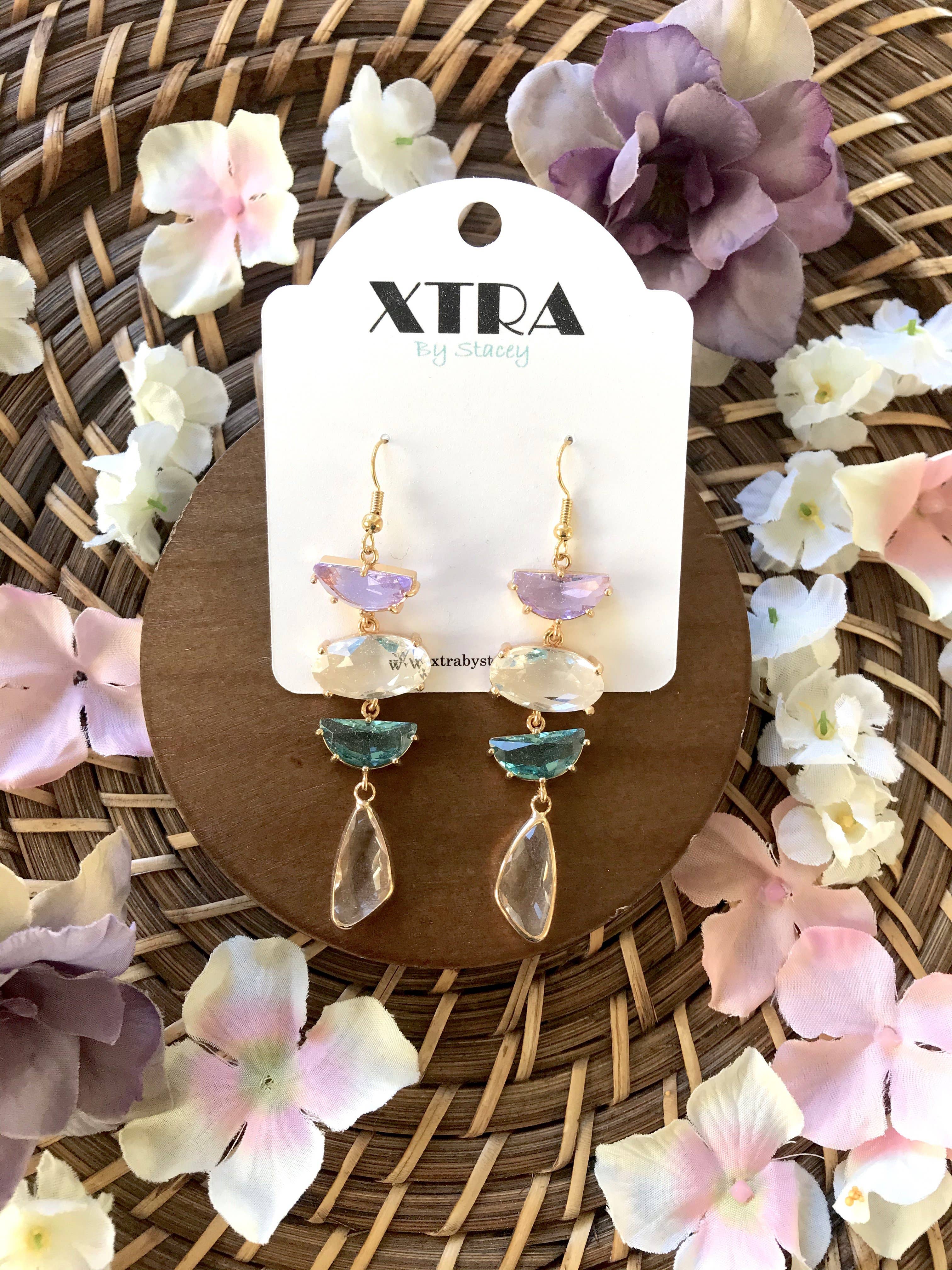 XTRA by Stacey – wholesale Dangle earrings – The Lucy Earring - Blue and Pink Pastel3
