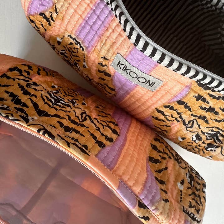 kikooni – bolsa de maquilhagem e cosméticos por atacado – Necessaire artesanal « Poppy Tiger peach fusion »3