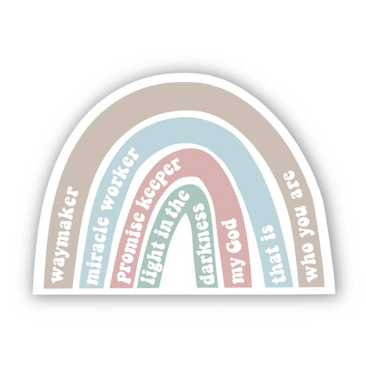 Waymaker klistermærke, regnbue klistermærke, kristen klistermærke for engroshandel hos Emilie Gets Crafty