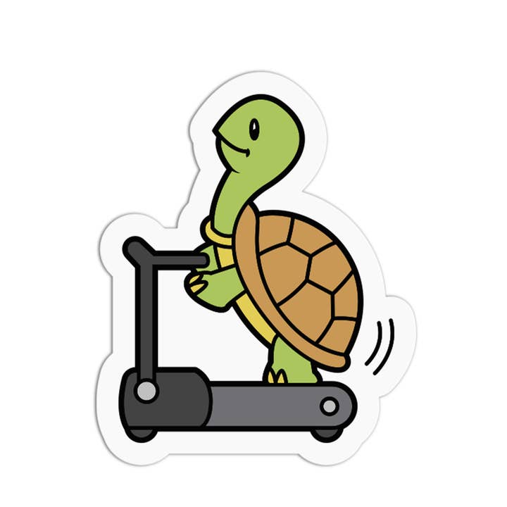 Treadmill Workout Cute Turtle Textured Stickers for wholesale by the stkr store