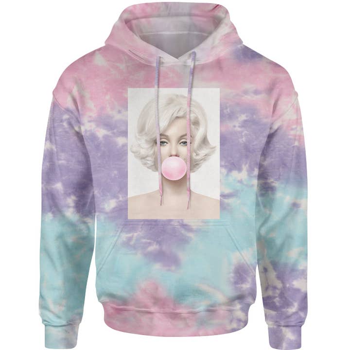 Marilyn Monroe Pink Bubble Gum Adult Hoodie Sweatshirt for wholesale by Expression Tees