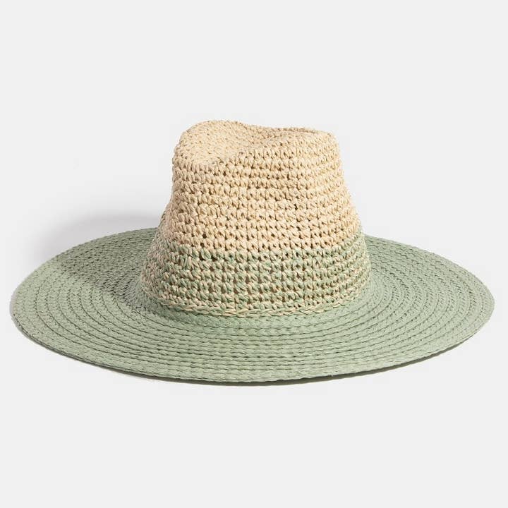 Tone Contrast Straw Hat for wholesale by Collections by Fame Accessories