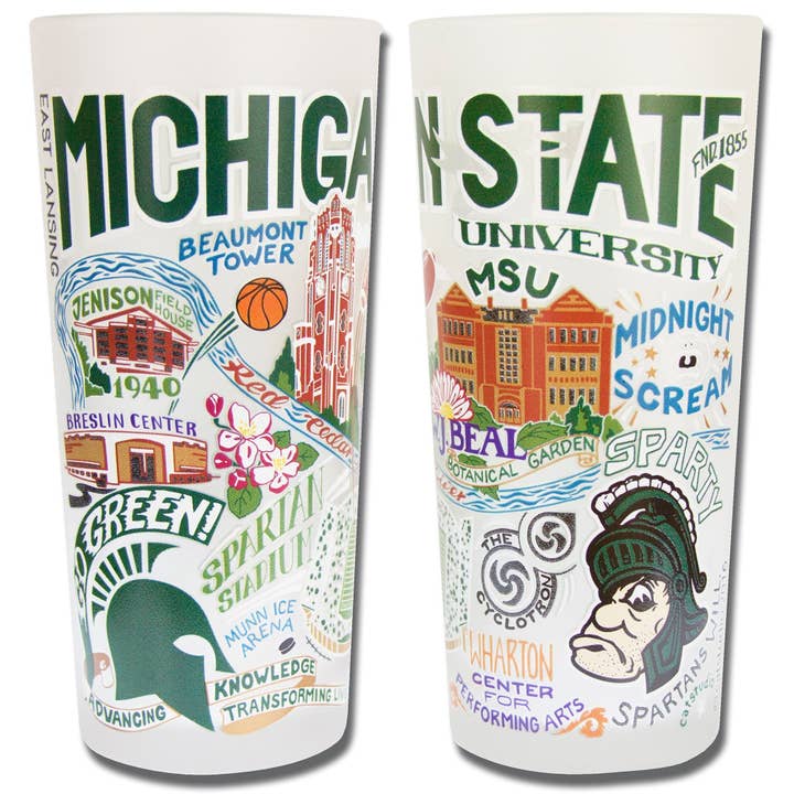 catstudio - Wholesale Drinking Glass/Cup - Michigan State University Collegiate Drinking Glass1
