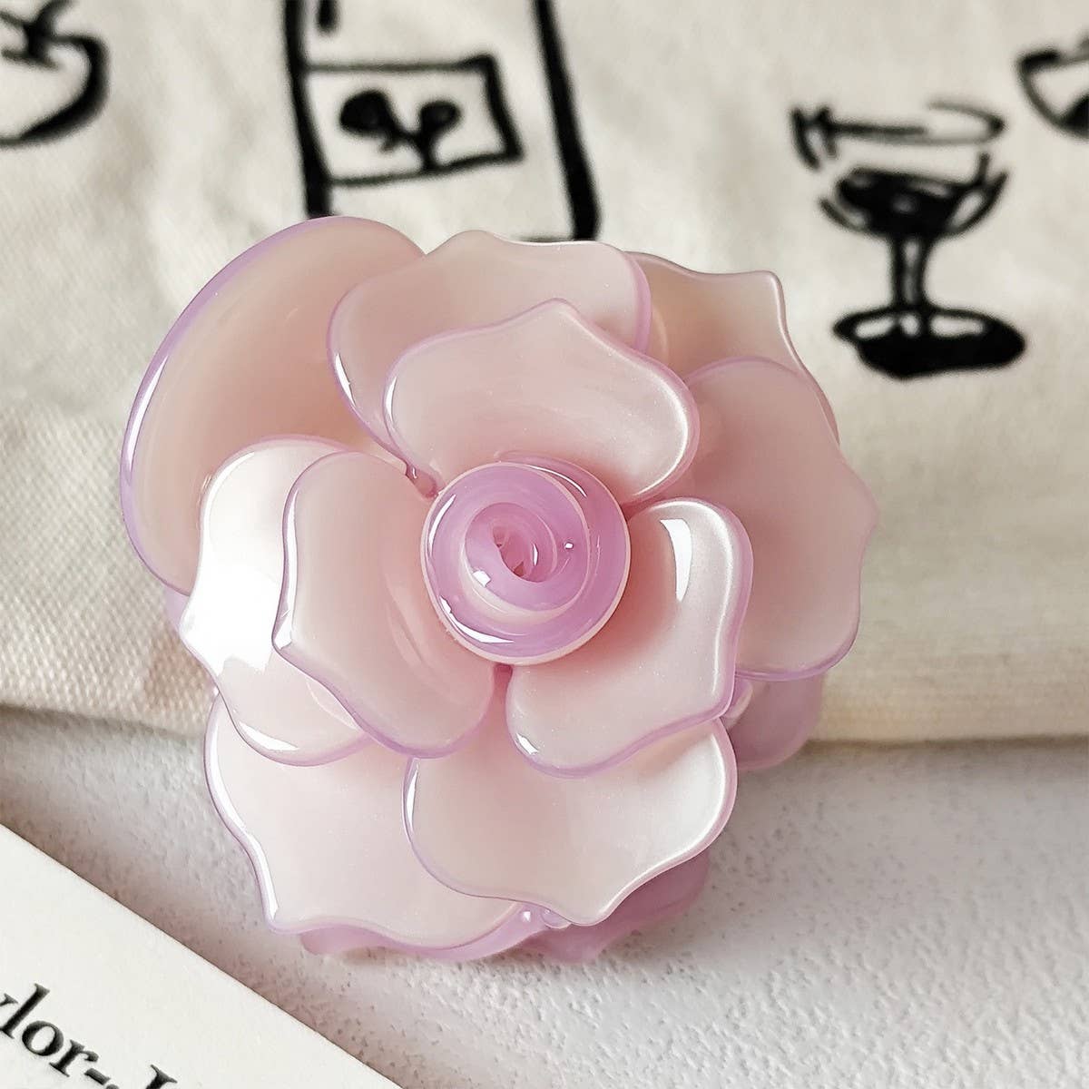 ACCITY - Wholesale Hair Clip - Women's - Rose Acetate Hair Clip - Sweet and Elegant_CWAHA071924