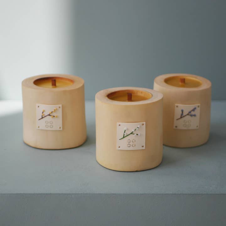 WOOD MOOD - Wholesale Jar/Filled Candle - Blossom Candle Compact | Reusable floral candle in wood2