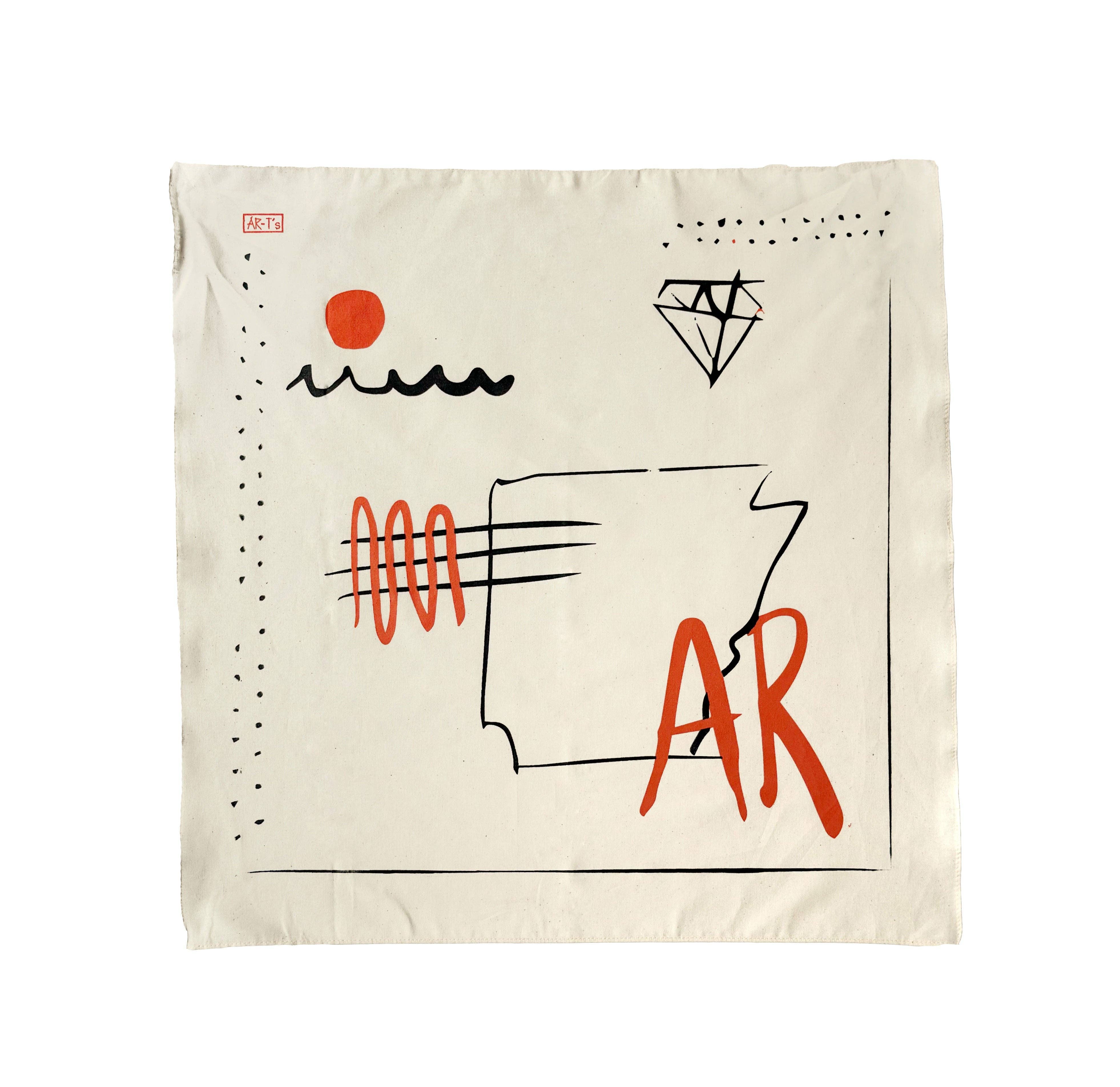 AR-T's - Wholesale Bandana - Unisex - Arkansas Western Abstract Bandana