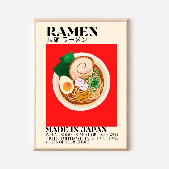 8.5x11'' & 5x7" Ramen Print for wholesale by Gaec Studio