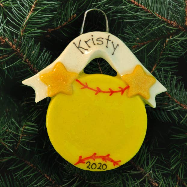 Softball con ornamento a forma di bandiera per la vendita all'ingrosso da parte di Dough Delights, Inc