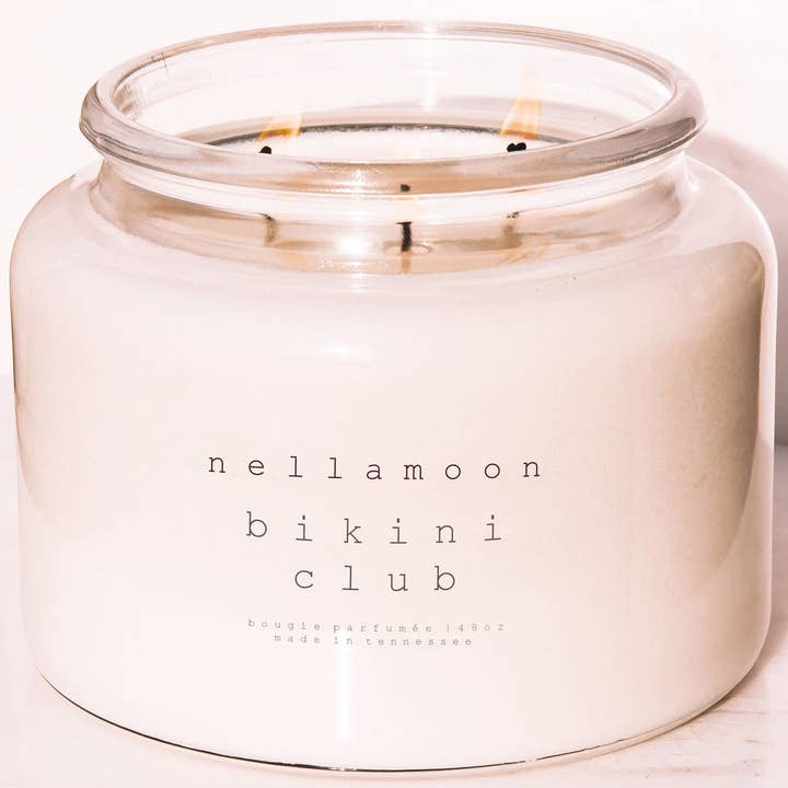 bikini club lumière candle: pistachio, almond, jasmine, vanilla + caramel for wholesale by nellamoon