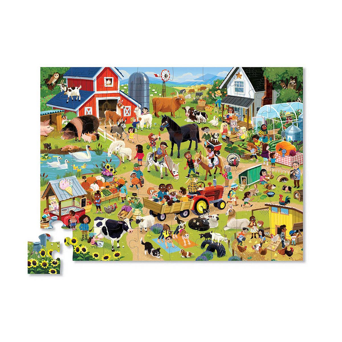 Crocodile Creek Inc. - Wholesale Puzzle - Kids - 48-Piece Puzzle - Day at the Farm1