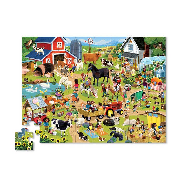 Crocodile Creek Inc. - Wholesale Puzzle - Kids - 48-Piece Puzzle - Day at the Farm1