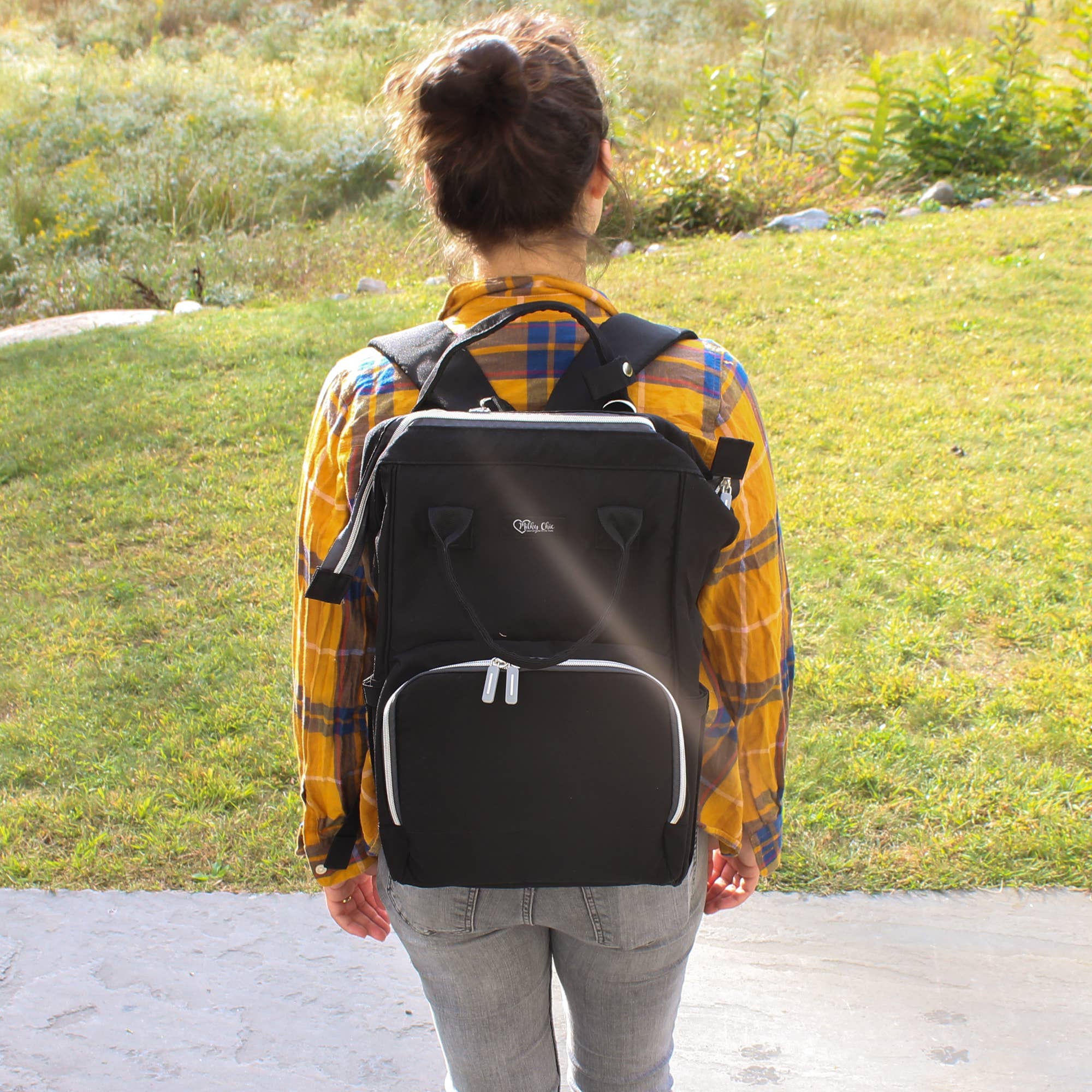 Milky Chic – wholesale Skötväska - Baby – Tillbaka till svart mamma blöja väska6