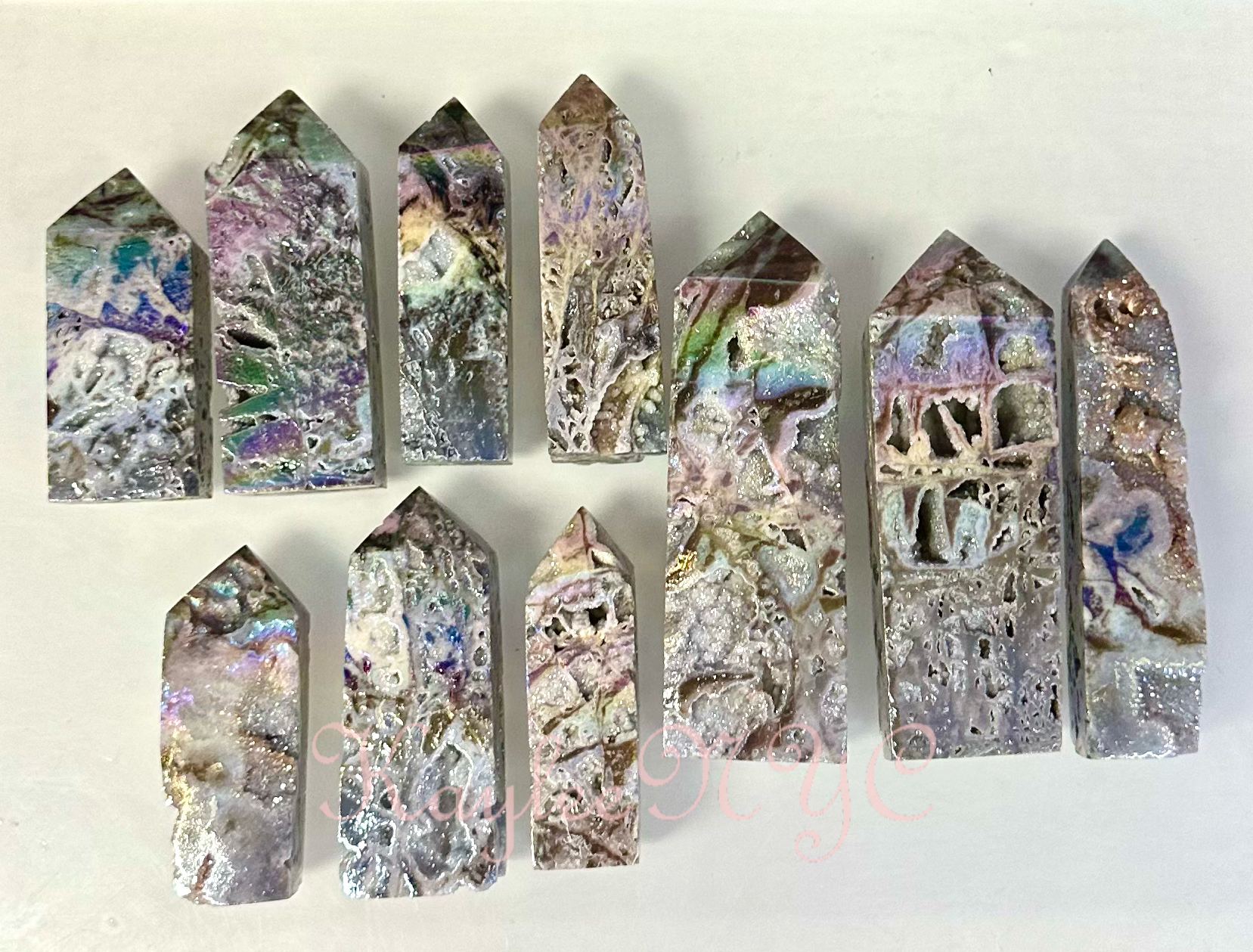KayleeNYC - Wholesale Spiritual Stone/Crystal - 2 lbs Angel Aura Druzy Sphalerite Obelisk Tower Point3