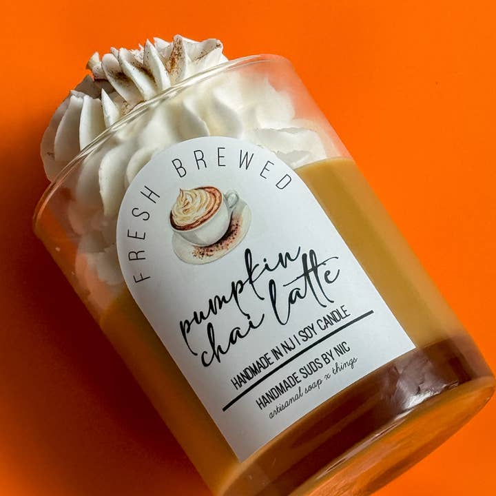 Handmade Suds by Nic - Wholesale Novelty Candle - Pumpkin Chai Latte CandleÂ