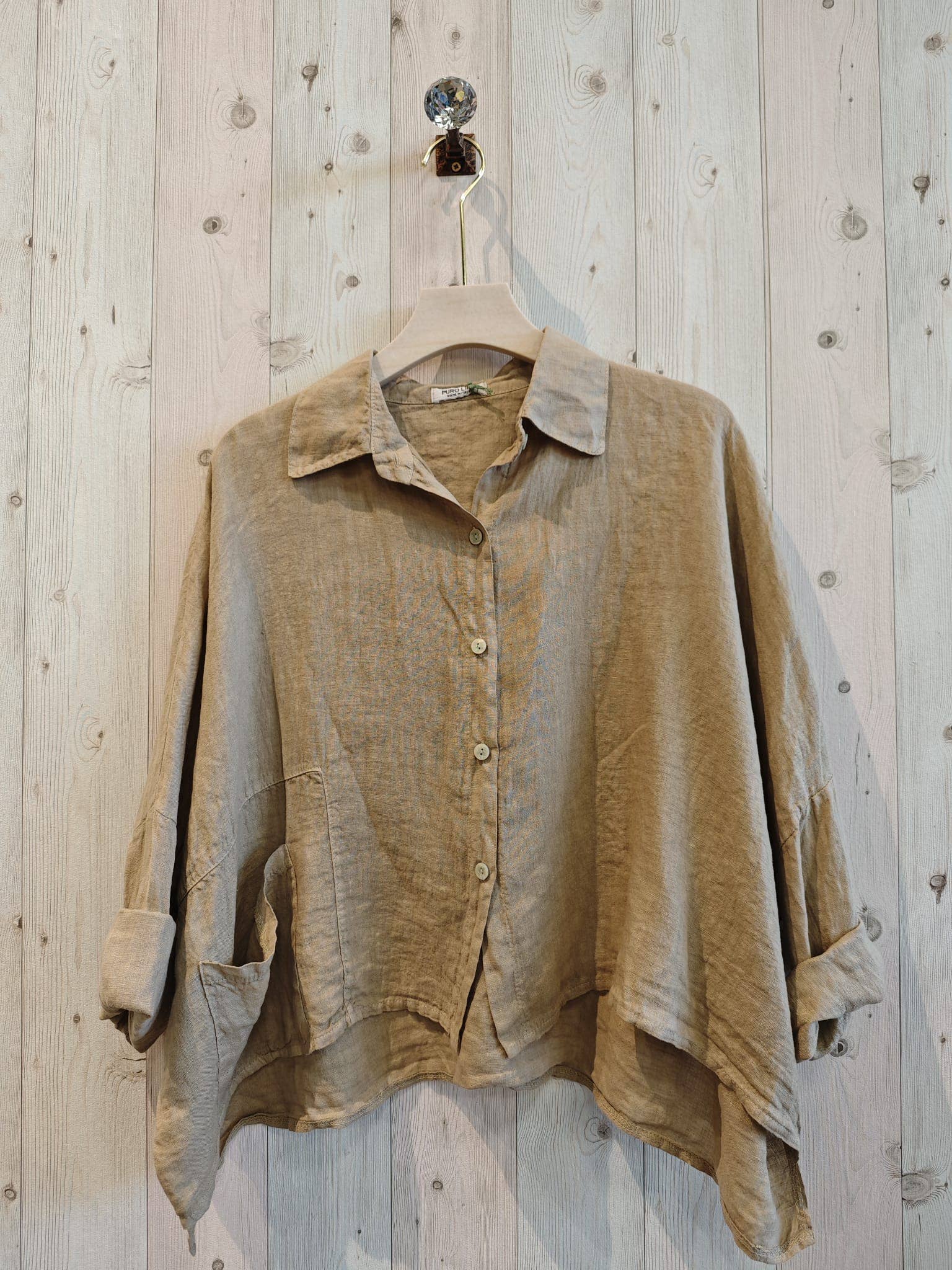 Linen & More - Wholesale Button Down Shirt - Women's - REF 14749 SHORT LINEN SHIRT 100%5