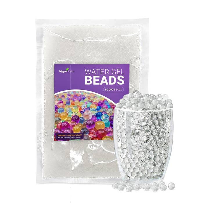 50,000 Small Water Gel Beads - Floating Pearls - Clear for wholesale by Vigor Path
