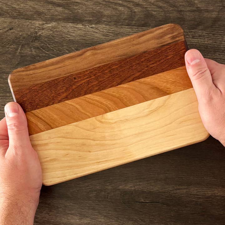 Handmade Cutting Board 9" x 6" x .8" | Maple, Cherry, Sapele, Walnut Hardwood | Holzer Handcrafted for wholesale by Holzer Handcrafted ®