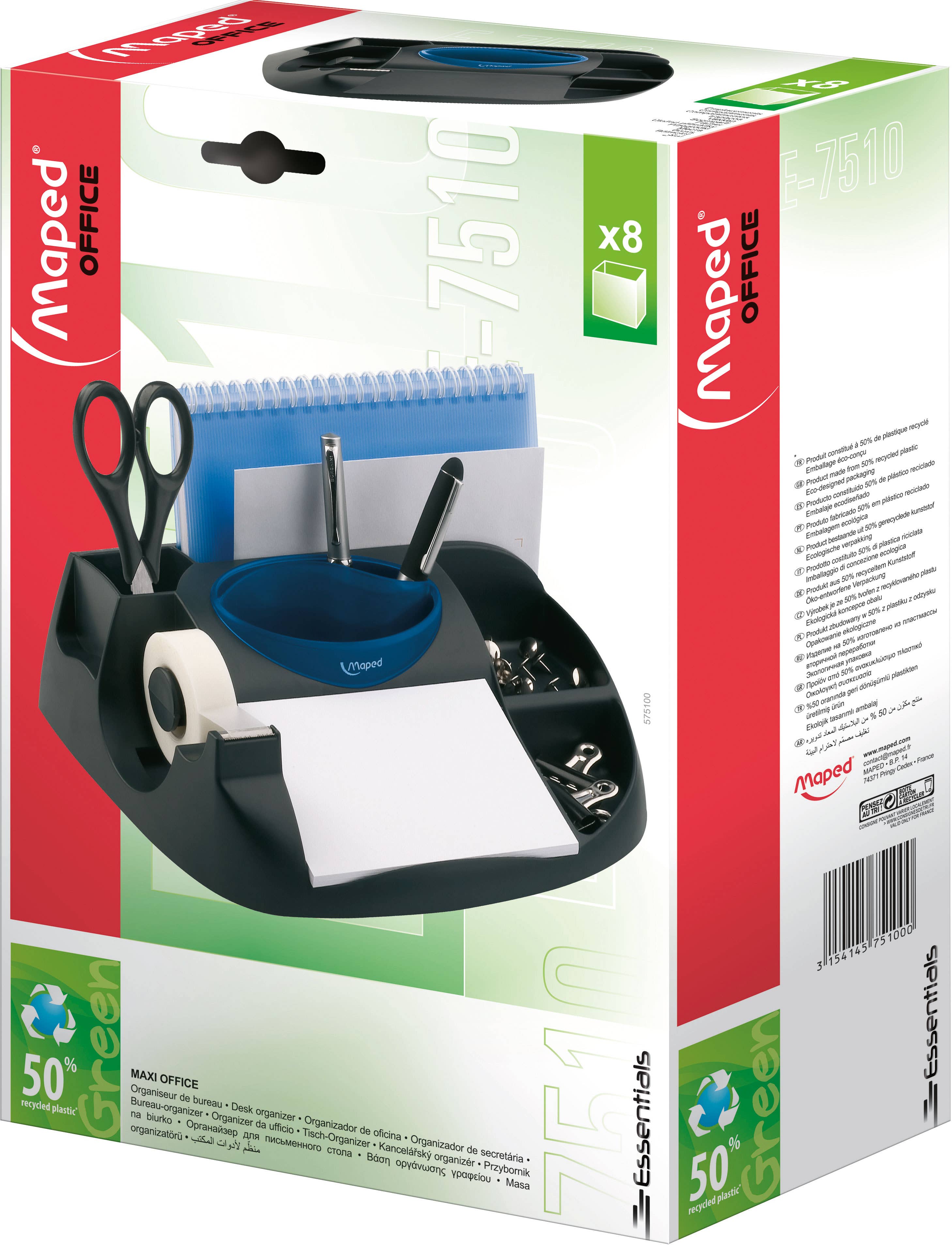 Maped Deutschland GmbH - Wholesale Desk Organizer - Essentials Green Maxi Office Desk Butler - Blistersc1