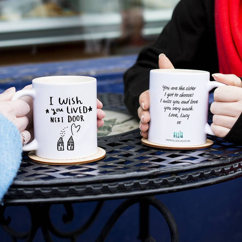 Ellie Ellie LTD - Wholesale Coffee Mug - 'I Wish You Lived Next Door' Friendship Mug2