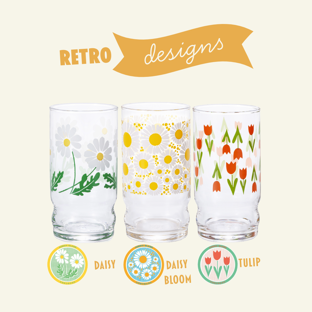 ADERIA - Wholesale Cocktail/Liquor Glass - ADERIA Retro | Juice Glass | 10 Pattern Options19