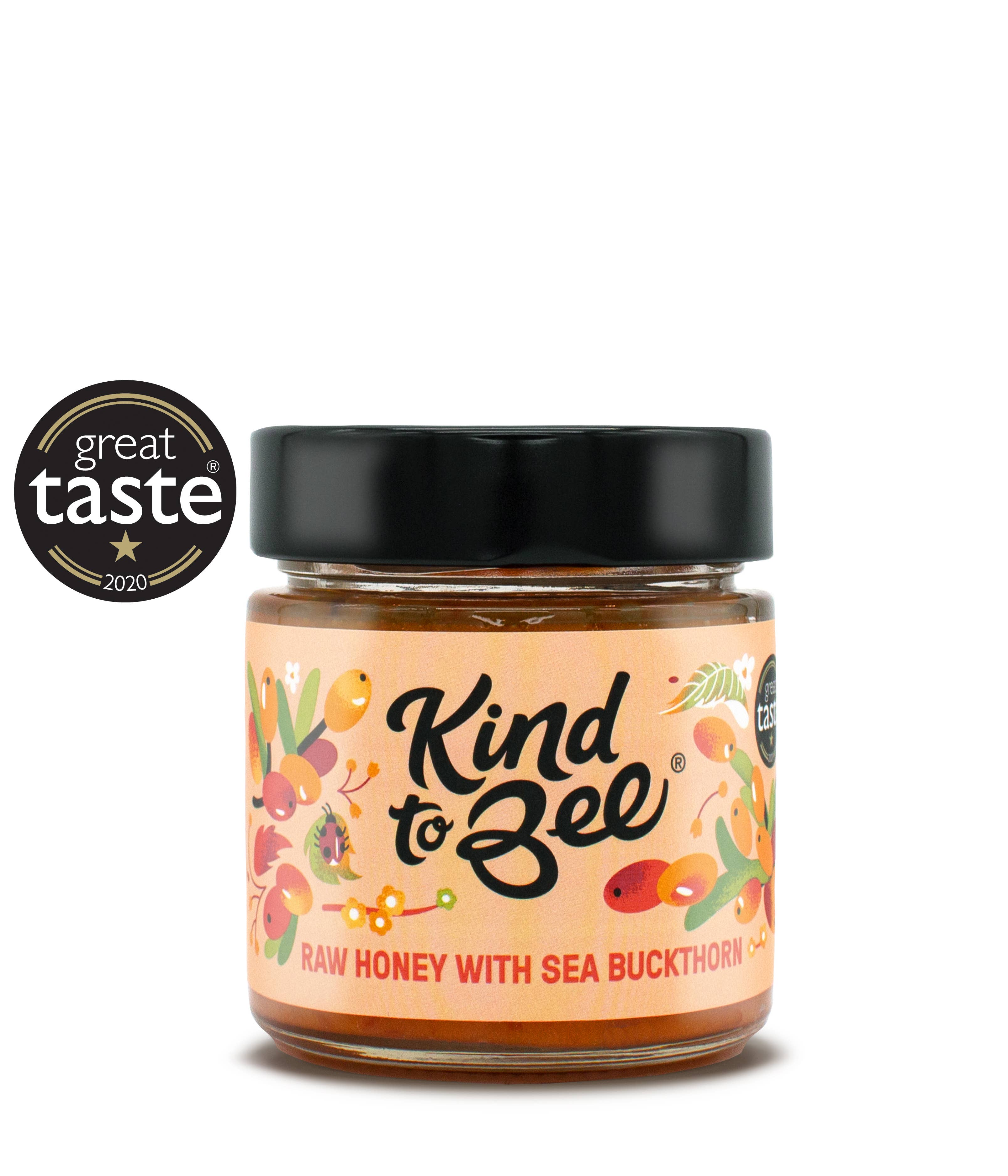 Kind to Bee - Wholesale Honey - Raw Honey with Sea Buckthorn, Cruelty-Free, glass jar