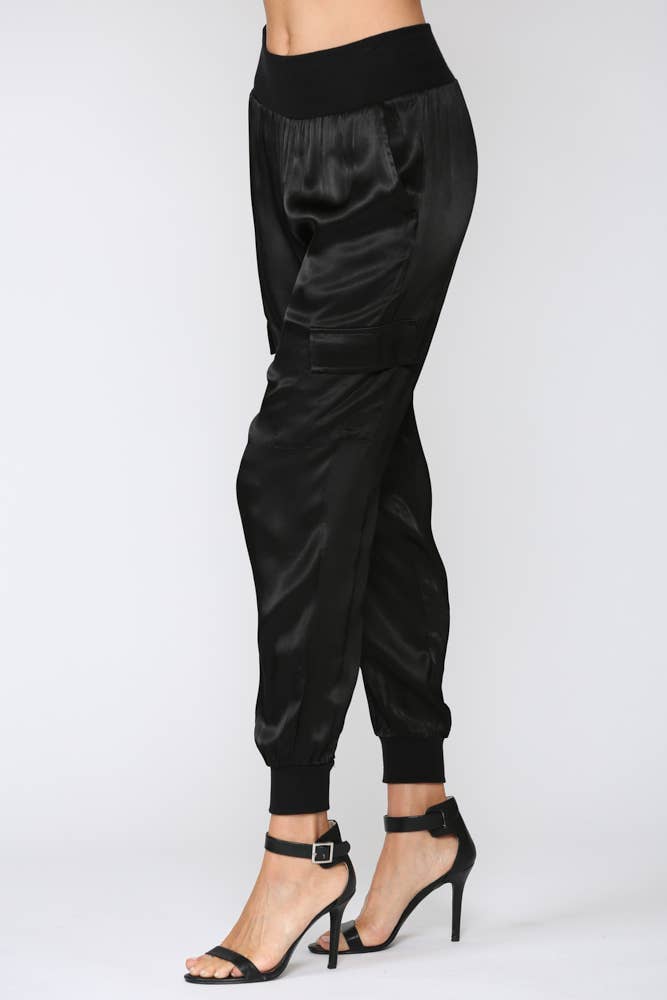 FATE - Wholesale Pants - Women's - SATIN CARGO JOGGER PANTS FP317619