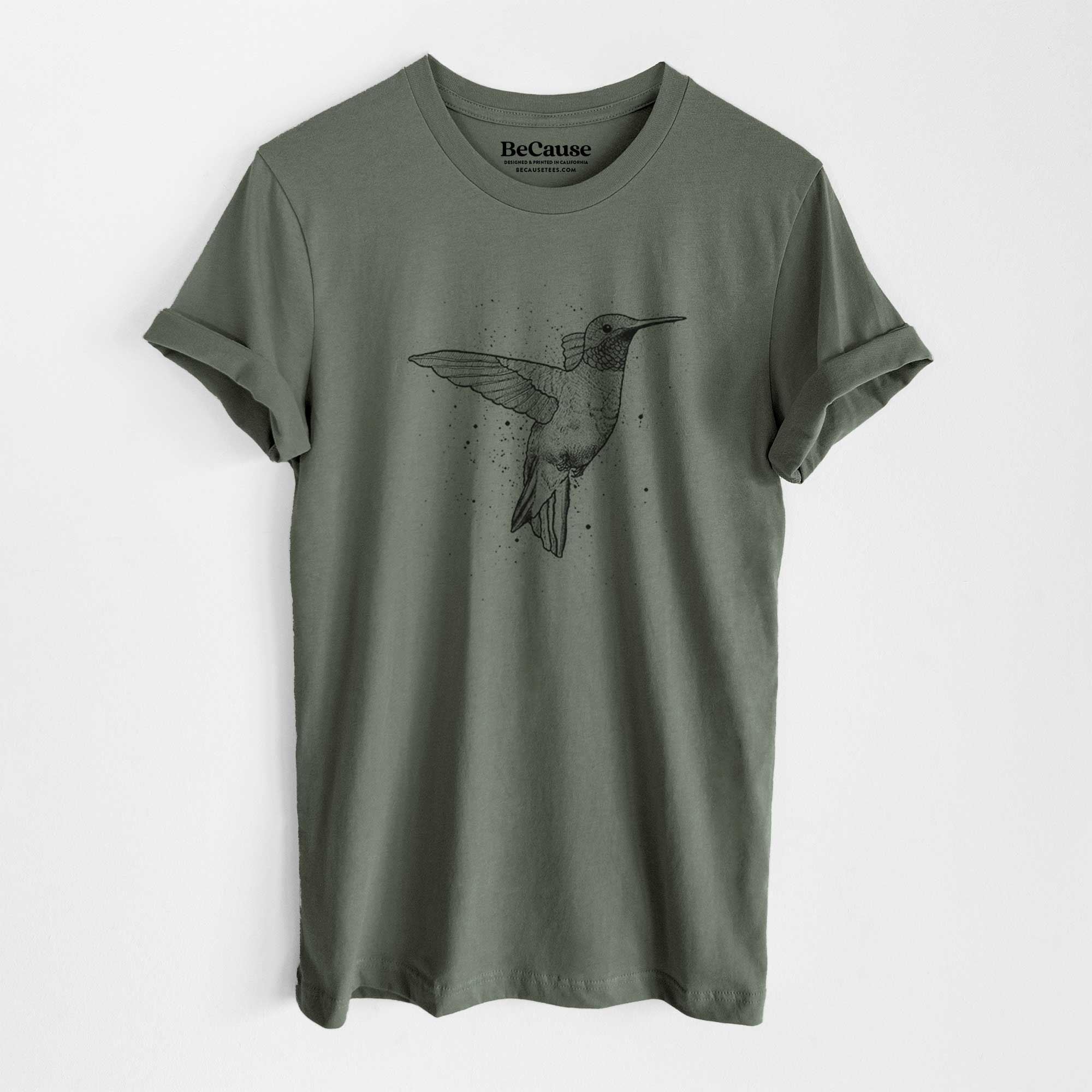 Because Tees - Wholesale Screen Printed T-Shirt - Unisex - Archilochus Colubris - Ruby-throated Hummingbird - Lightweight 100% Cotton Unisex Crewneck12