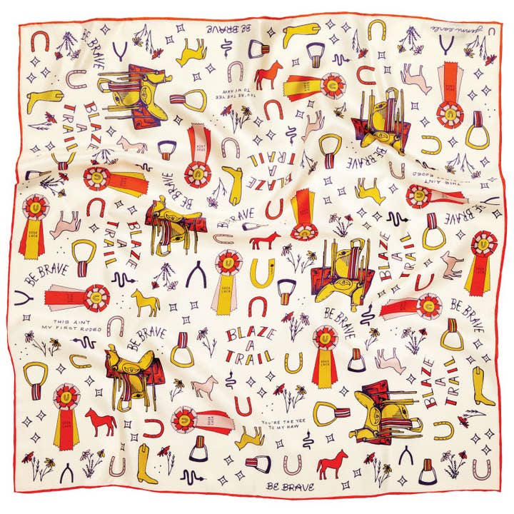 Jenni Earle - Wholesale Scarf - Women's - 'word jumble' silk scarf - NOW IN TWO SIZES
