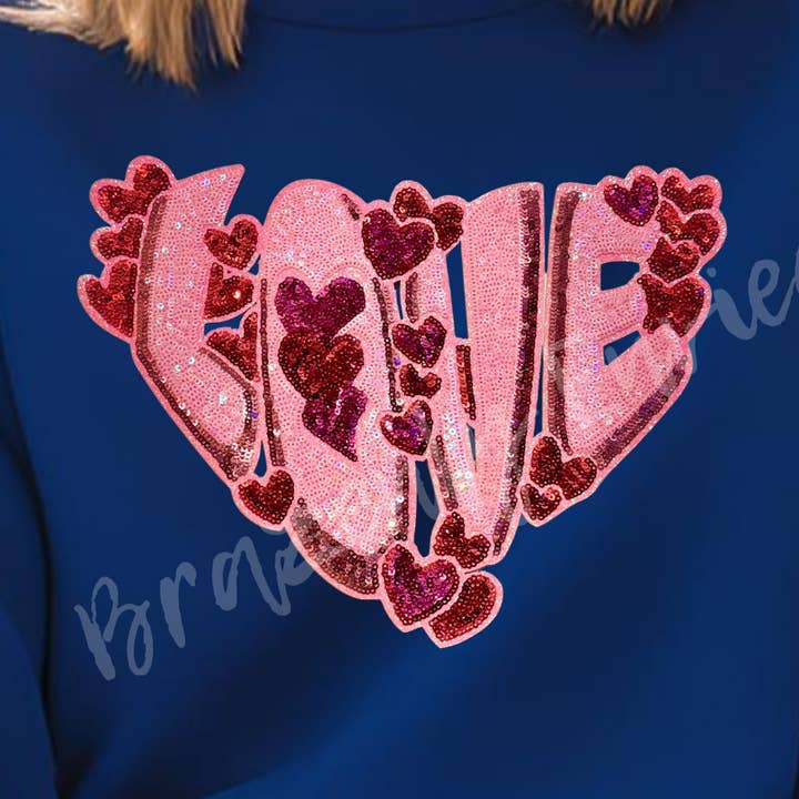 New-Valentine Patch Heart Love Sequins Patch for wholesale by Brazenly Envied