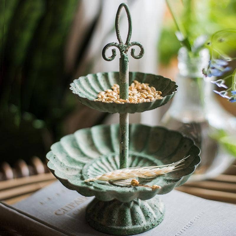 Rustic Reach - Wholesale Decorative Tray - Green Iron Two Tier Small Decorative Tray5