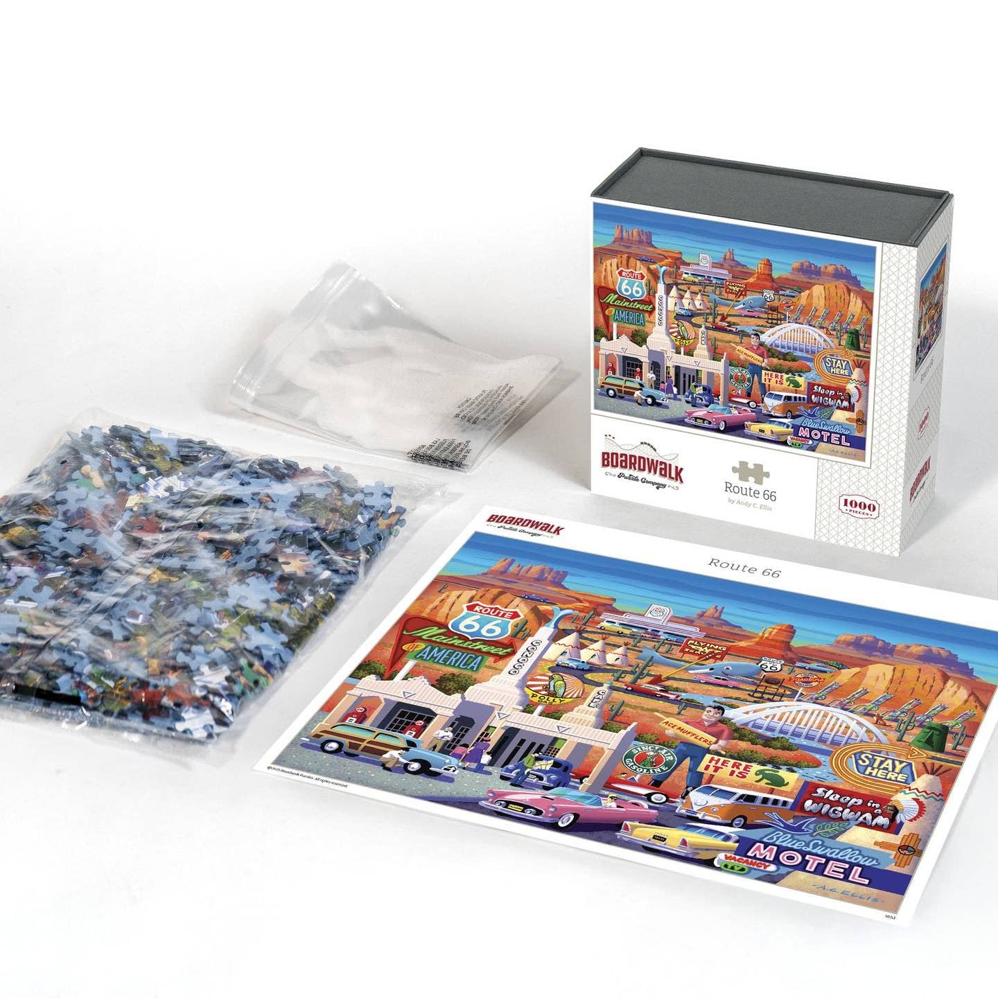 Boardwalk Puzzle Company - Wholesale Puzzle - Adult - Route 66 - 1000 Piece2