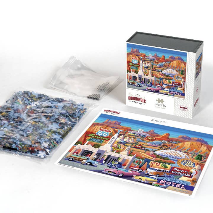 Boardwalk Puzzle Company - Wholesale Puzzle - Adult - Route 66 - 1000 Piece2