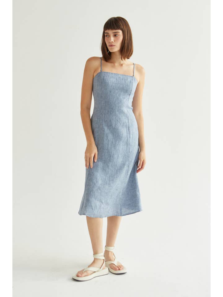 Crescent - Wholesale Dress - Women's - CD9204 - Sofia Linen Midi Dress