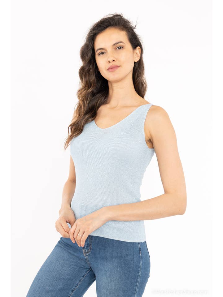 Attrait Paris - Wholesale Tank Top - Women's - Lurex V-neck tank top27