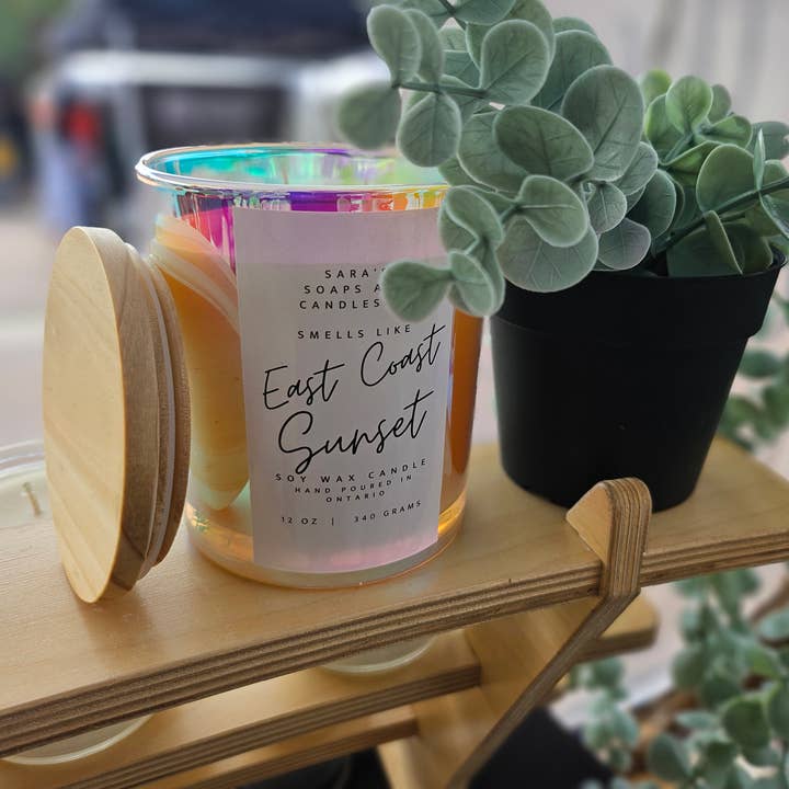 East Coast Zonsondergang - 10 oz 100% sojakaars voor wholesale door Sara's soaps and candles
