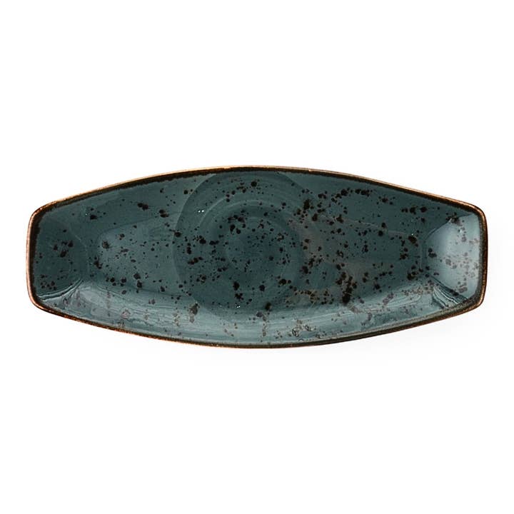 Porcelain Serving Plate - Fairlie Series, Forest Green - 28x15cm for wholesale by Bascuda