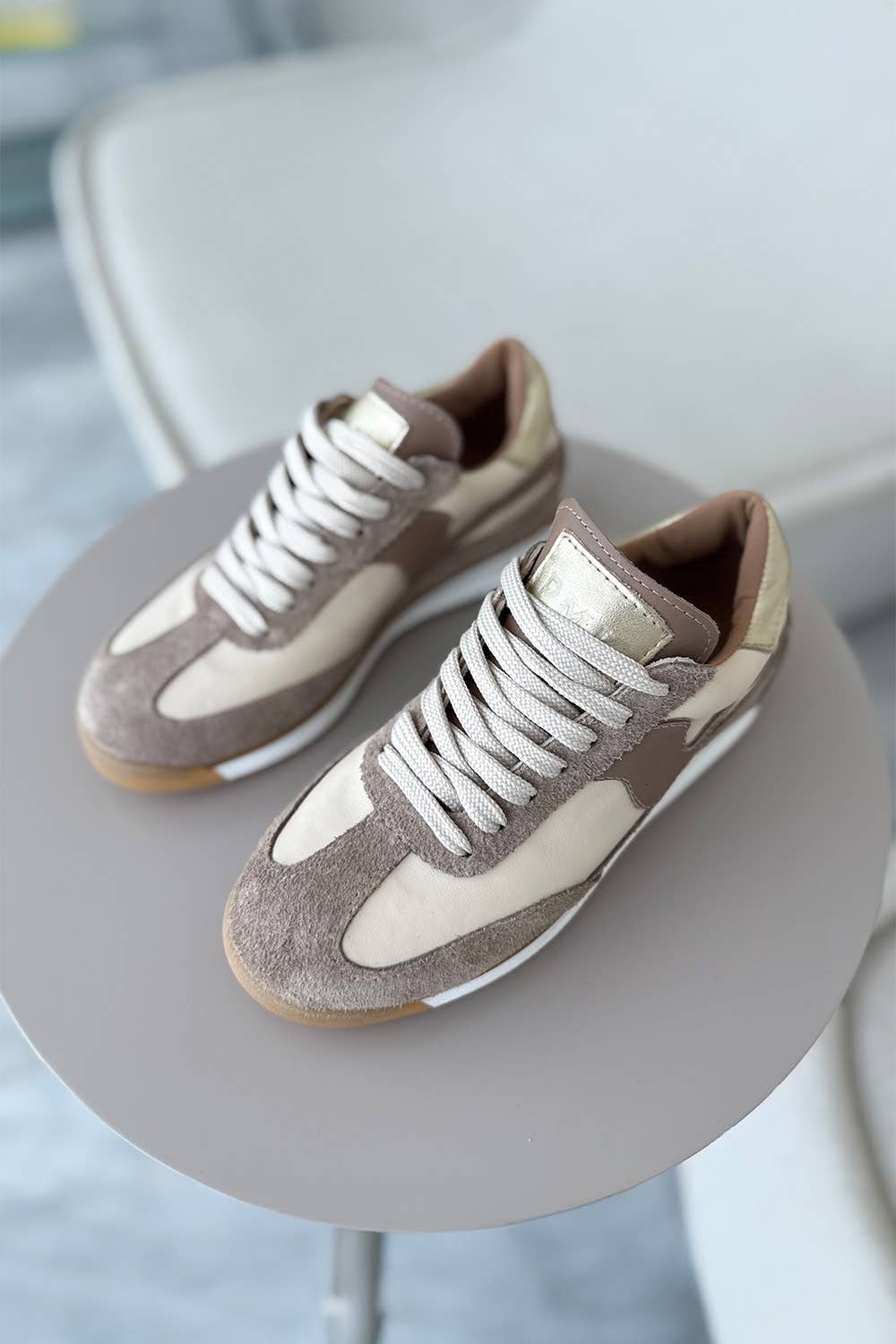 PMK SHOES - Wholesale Lifestyle Sneakers - Women's - Poema - Mink - Handmade Cow Leather Sneakers5