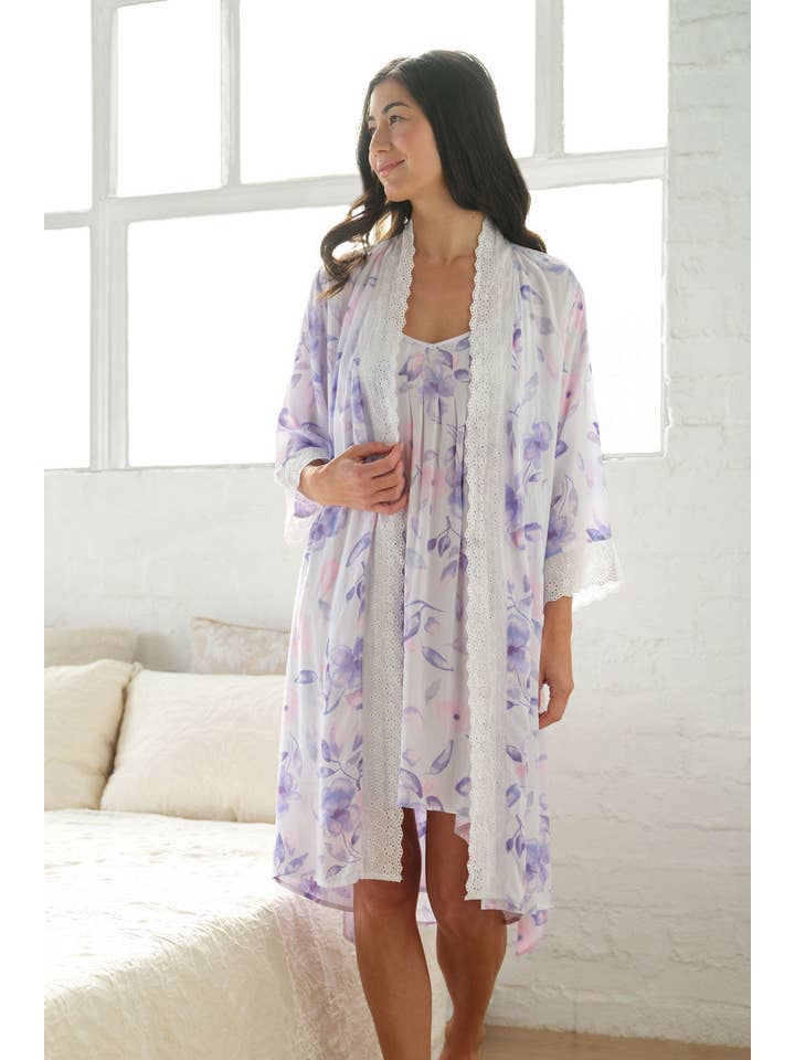 Magnolia Lounge - Wholesale Robe – Women's - Floral Rain Dressing Gown1