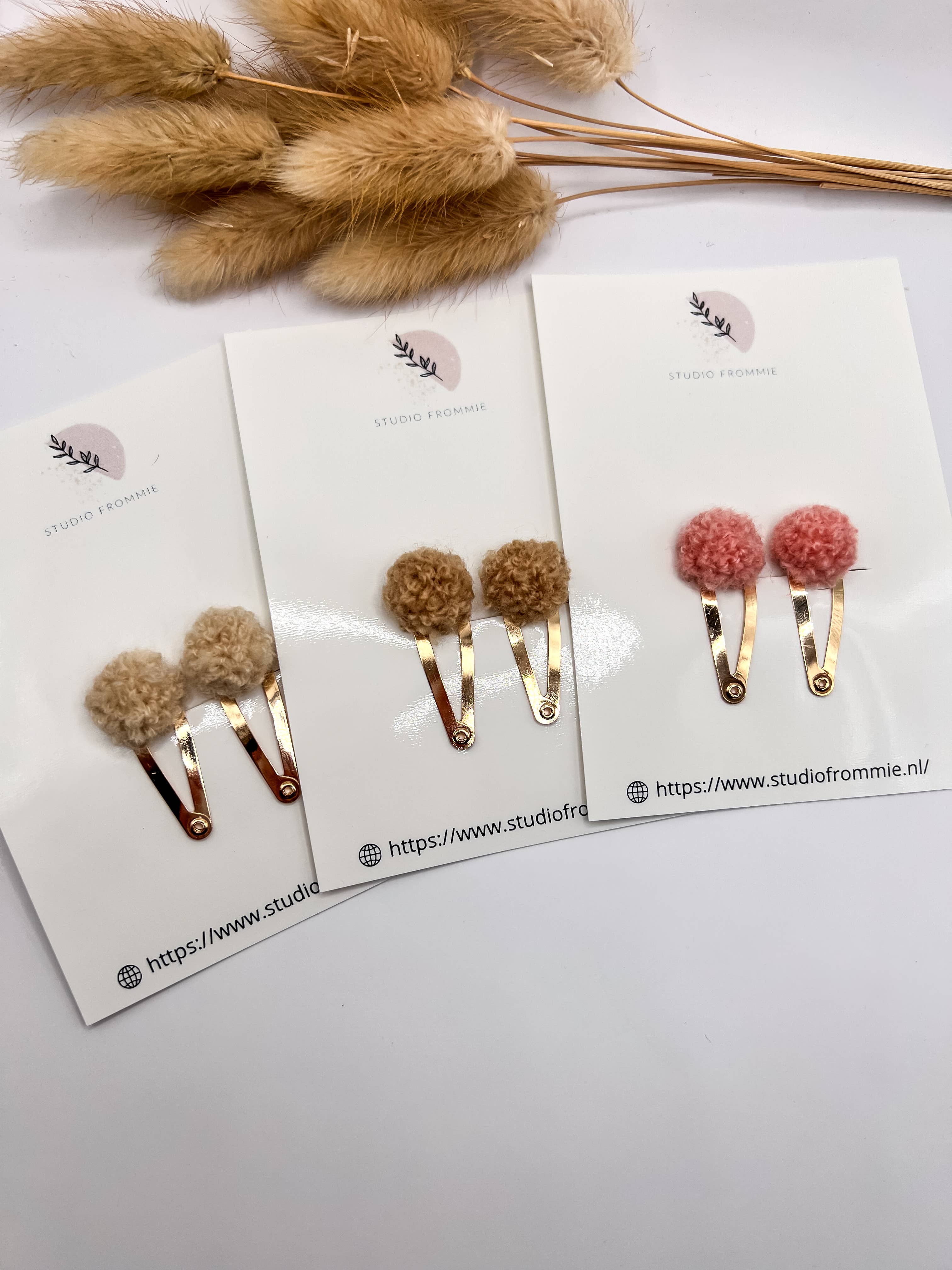 Studio Frommie - Wholesale Hair Clip - Kids - Teddy pompom (set)