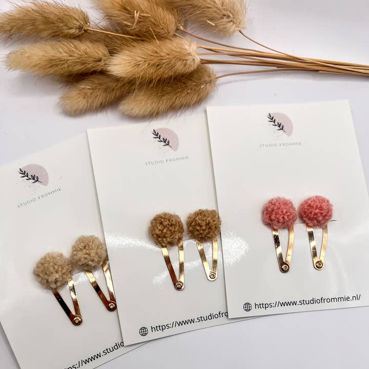 Studio Frommie - Wholesale Hair Clip - Kids - Teddy pompom (set)0