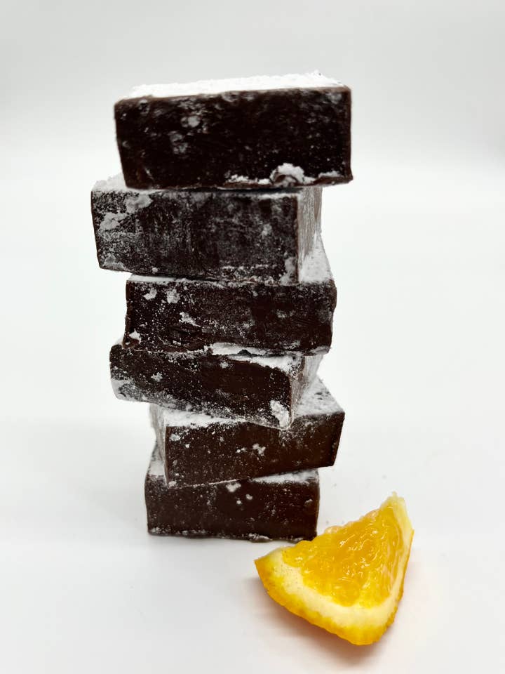 Dark Chocolate Orange Meltaways for wholesale by Gorvett and Stone