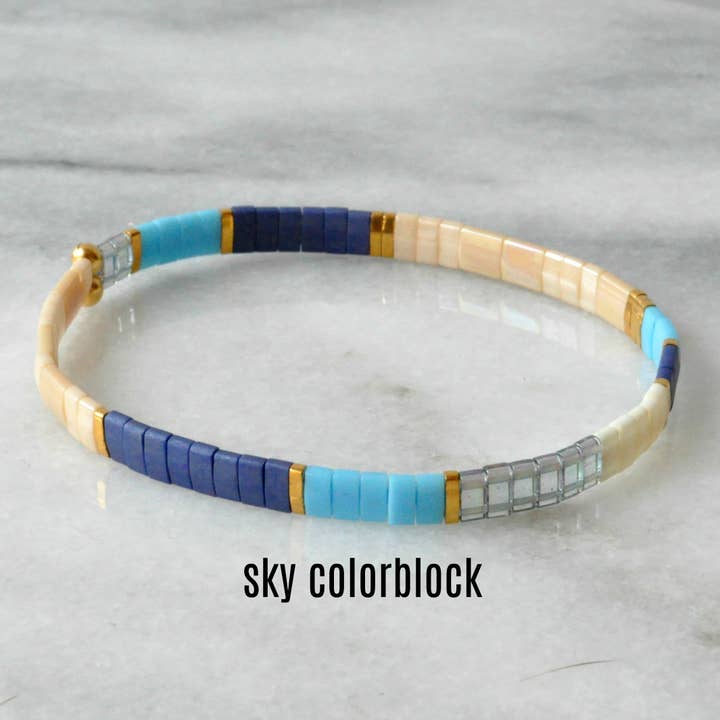 Libby & Smee - Wholesale Beaded Bracelet - Stackable Stretch Tile Bead Bracelets13
