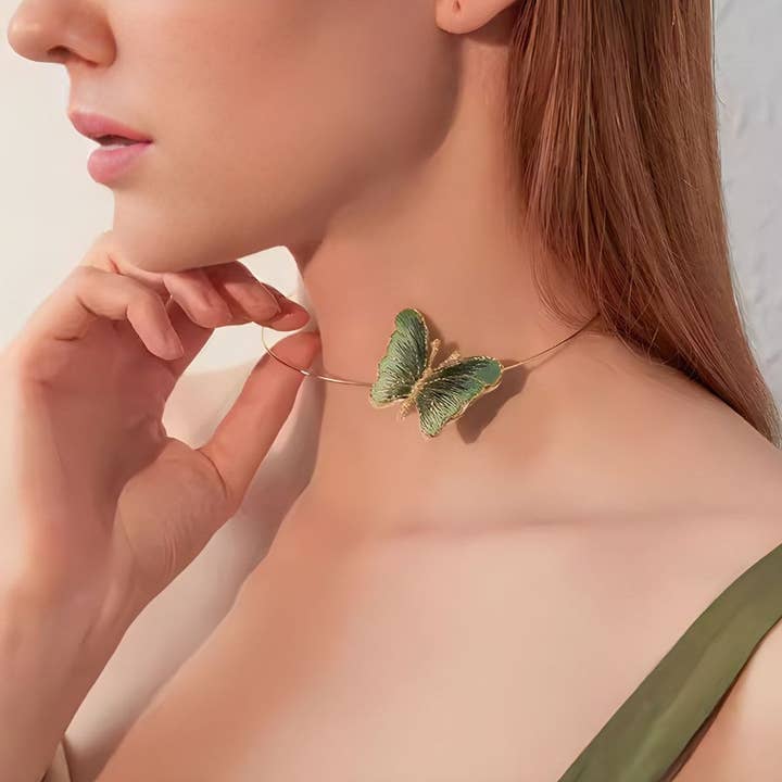 Embroidered Butterfly Elegant Simple Choker DP25A773 for wholesale on Faire