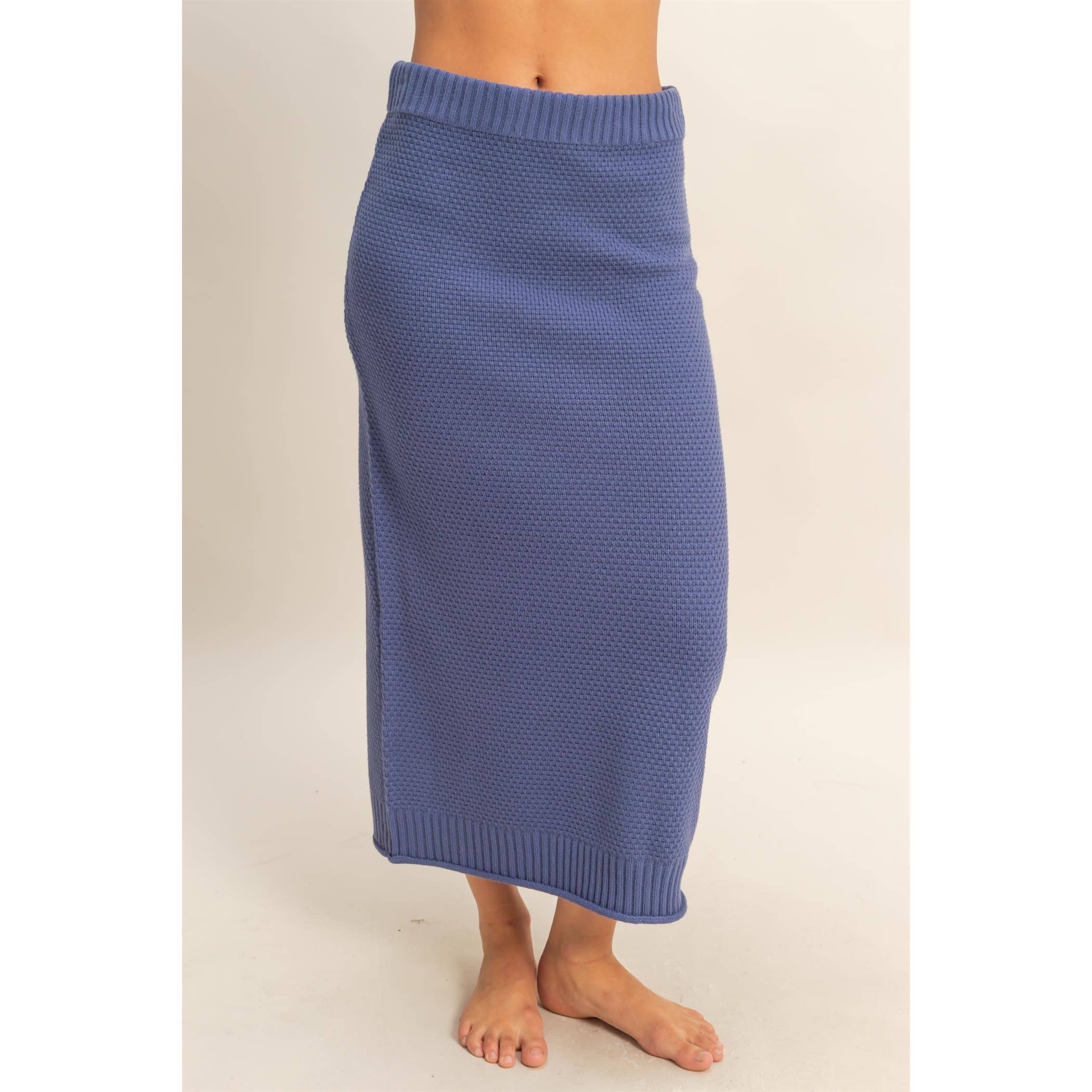 Double Zero - Wholesale Top & Skirt Set - Women's - Textured High Neck Sweater & Skirt Set17