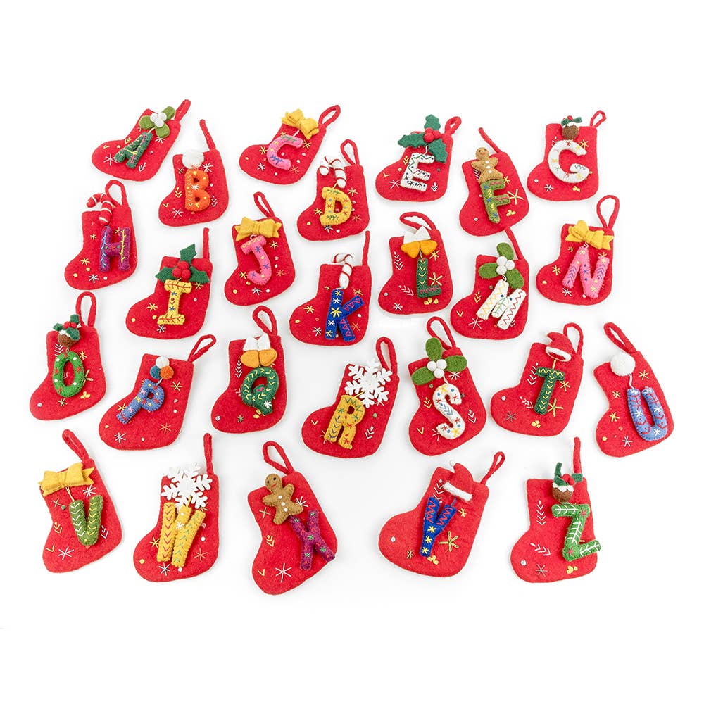 Felt So Good - Wholesale Holiday Stocking - Handmade Felt Mini Alphabet Stockings - INDIVIDUAL LETTERS8