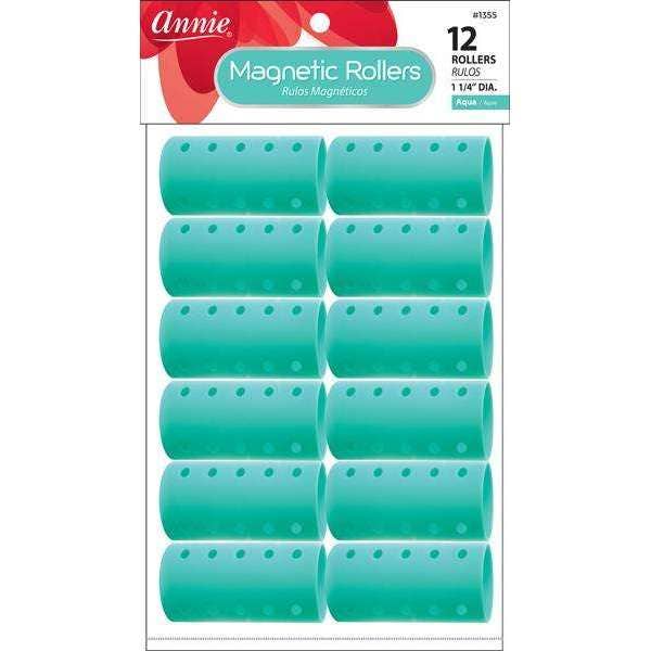 Annie Magnetic Rollers 1 1/4In 12Ct Aqua for wholesale by Annie International, Inc.