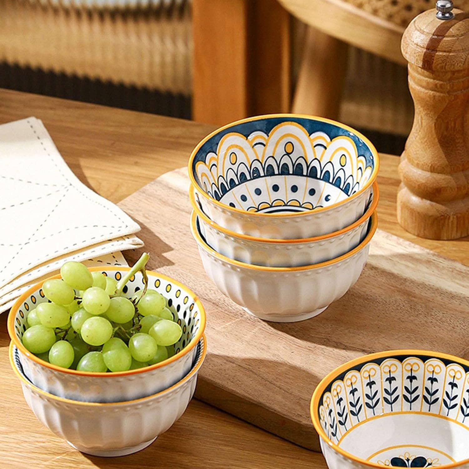 SERENITA - Vendita all'ingrosso Insalatiera - Set di 6 ciotole mini in ceramica per riso, ciotole da portata per zuppa di miso4