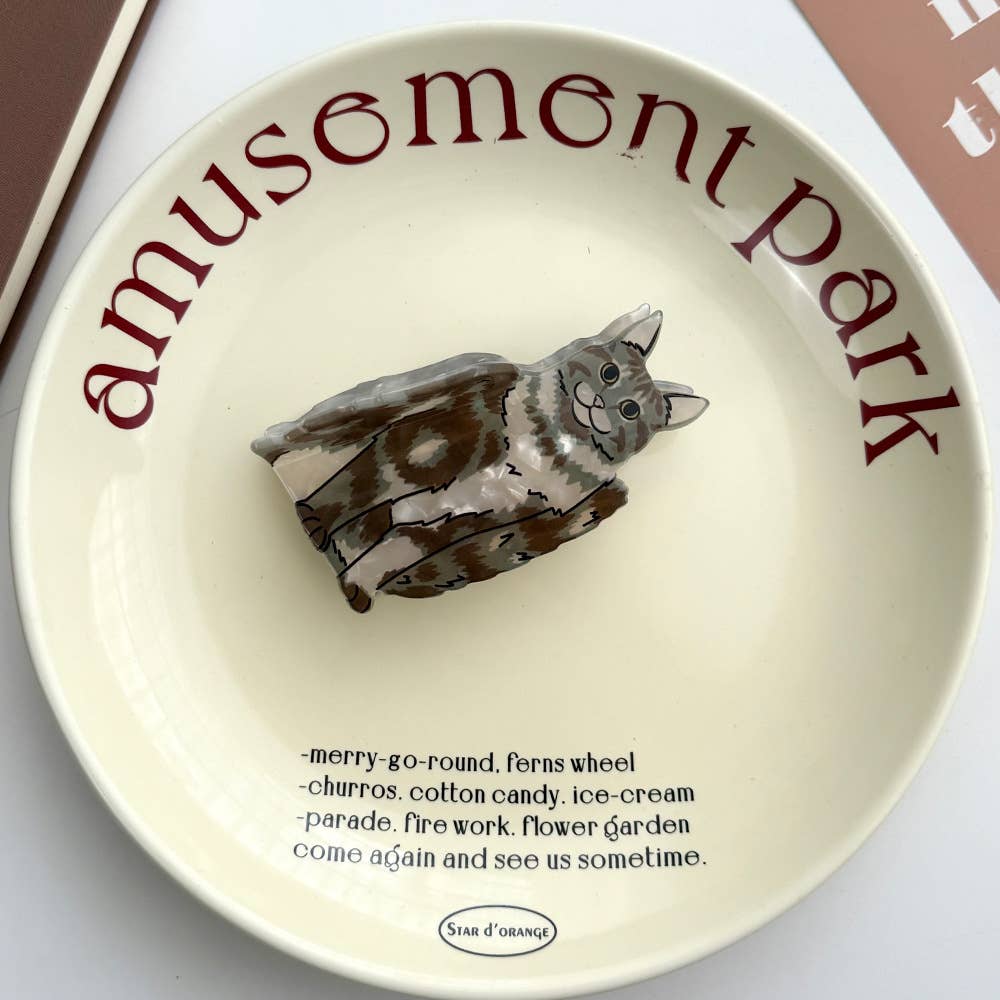 SoapElenGlen - Wholesale Hair Clip - Women's - Playful Cat Hair Clip, Animal Acetate Hair Claw5