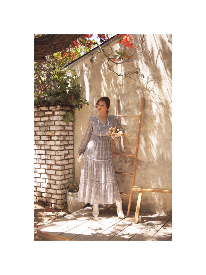 in february - Wholesale Dress - Women's - DELICATE ROMANTIC SHEER FLORAL MAXI DRESS3