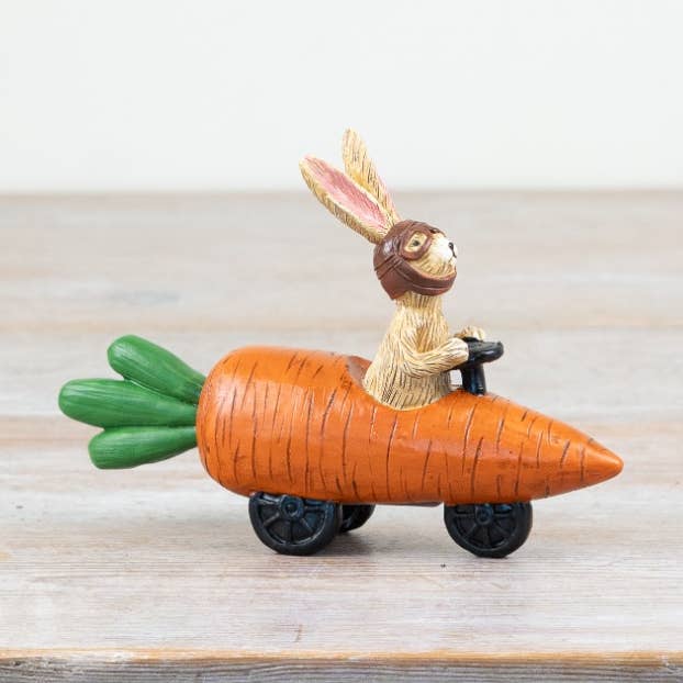 Jasper Konijn Wortelauto, 15 cm voor wholesale door Gainsborough Giftware x Portland Living